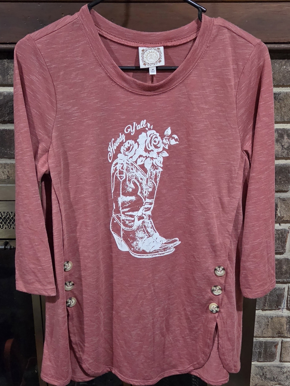 Dusty Rose Long-Sleeve Graphic Tee by Truself